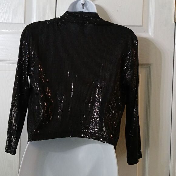 Dynamite  black sequin open front classy cardigan  Sz XS/S - Picture 4 of 5